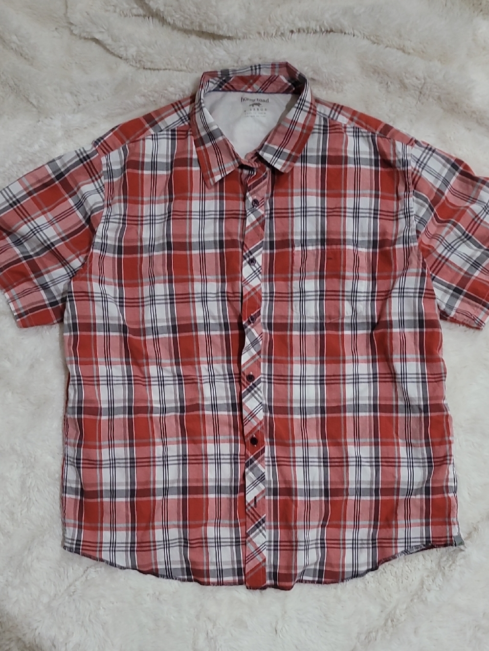 Horny Toad Red Plaid Short-Sleeve Button-Down Shirt
